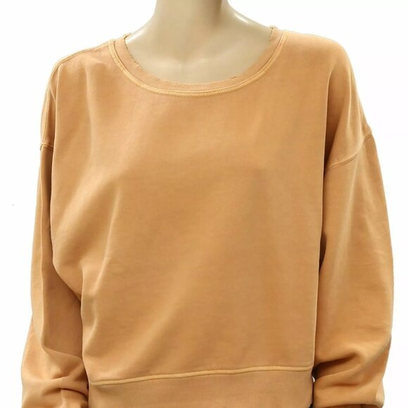 Free People Cool Rider Pullover Top Sweatshirt Ribbed Slouchy Oversize XS 222813 - Picture 7 of 8